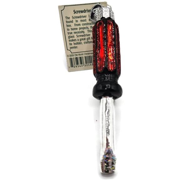 OWC Screwdriver Construction Tools Work Glass Old World Christmas Ornament - Picture 2 of 10